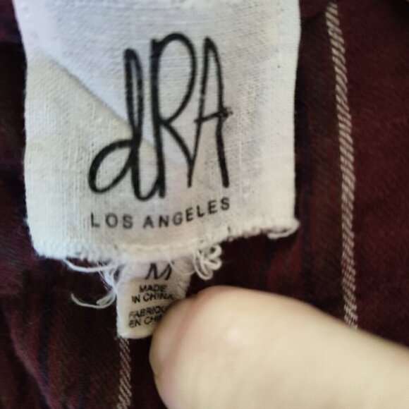 DRA Los Angeles Striped Casual Romper sz M Vino Burgundy - Picture 9 of 11